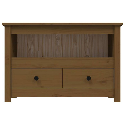 vidaXL Szafka pod TV, miodowy brąz, 79x35x52 cm, lite drewno sosnowe