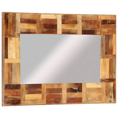 vidaXL Lustro ścienne w ramie z litego drewna z odzysku, 50x80 cm