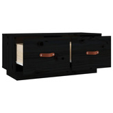 vidaXL Szafka pod TV, czarna, 80x34x35 cm, lite drewno sosnowe