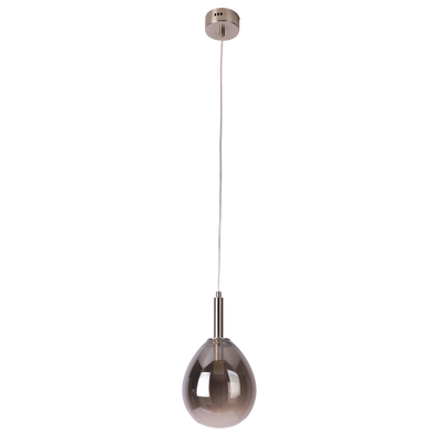 Lampa wisząca szklana LUKKA ze srebrnym kloszem – elegancka lampa do jadalni i salonu LED