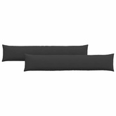 Poduszki na sofę 2 pcs Czarny 200 x 40 cm tkanina
