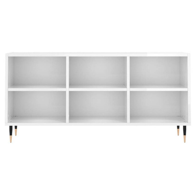 vidaXL Szafka pod TV, biała, wysoki połysk, 103,5x30x50 cm