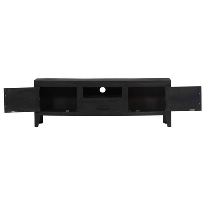 vidaXL Szafka pod TV, czarna, 118 x 30 x 40 cm, lite drewno mango