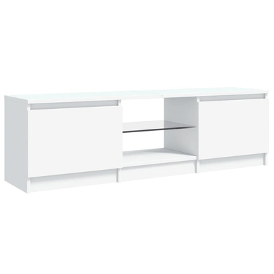 vidaXL Szafka pod TV z oświetleniem LED, biała, 120x30x35,5 cm