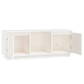vidaXL Szafka pod TV, biała, 110,5x35x44 cm, lite drewno sosnowe