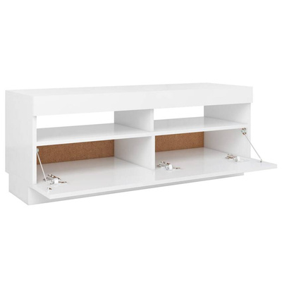 vidaXL Szafka pod TV z oświetleniem LED, biała, 100x35x40 cm