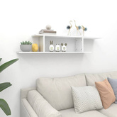 vidaXL Wisząca szafka pod TV, biel z połyskiem, 125x18x23 cm