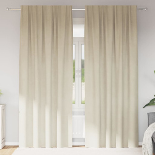 Zasłony zaciemniające 2 pcs Kremowy 140 x 245 cm Aksamit