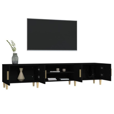 vidaXL Szafka pod TV, czarna, 180x31,5x40 cm, materiał drewnopochodny