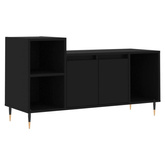 vidaXL Szafka pod TV, czarna, 100x35x55 cm, materiał drewnopochodny