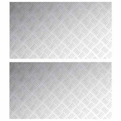 Stopień Prostokątny 2 pcs Srebrny 90 x 50 cm Aluminium