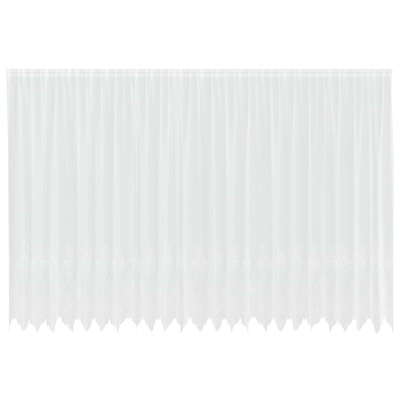 Firanka Koronkowa z zasłonami Biały 220 x 600 cm Poliester