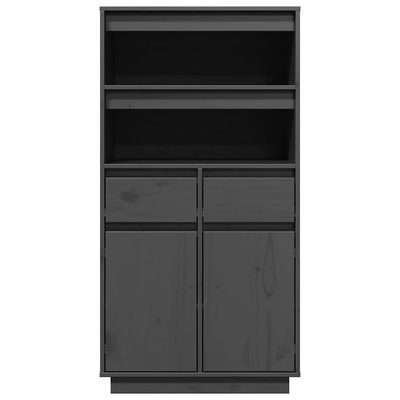 Szafka, szara, 60x40x116,5 cm, lite drewno sosnowe