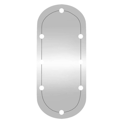 vidaXL Lustro ścienne z LED, 45x100 cm, szklane, owalne