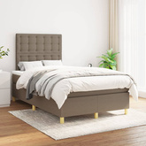 vidaXL Łóżko kontynentalne z materacem, taupe, tkanina, 120x200 cm wariant 7