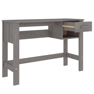 vidaXL Biurko HAMAR, jasnoszare, 110x40x75 cm, lite drewno sosnowe
