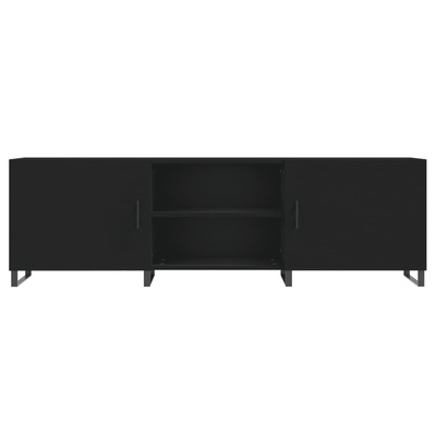 vidaXL Szafka pod TV, czarna, 150x30x50 cm, materiał drewnopochodny