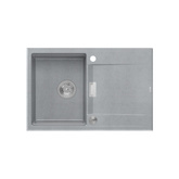 Zlewozmywak granitowy OWEN 111 – jednokomorowy, wpuszczany, silver stone/elementy stalowe, Quadron