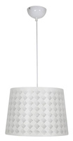 Lampa wisząca z abażurem Orlando biała pojedyncza nowoczesna E27