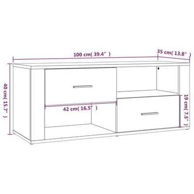 vidaXL Szafka pod TV, biała, 100x35x40 cm, materiał drewnopochodny wariant 4