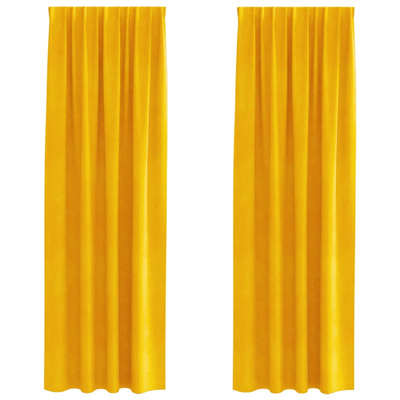 Zasłony zaciemniające 2 pcs Musztardowy Żółty 140 x 225 cm