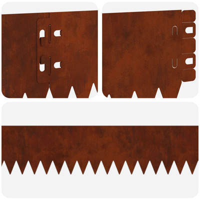 Obrzeże trawnikowe z górnym zagięciem 20 szt. 103x10cm Stal