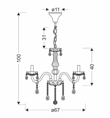 Cristallo lampa wisząca chromowy 8x40W E14 transparentny 38-30337