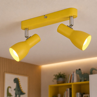 Lampa sufitowa Picardo żółta regulowana 2-punktowa E14 metal nowoczesna