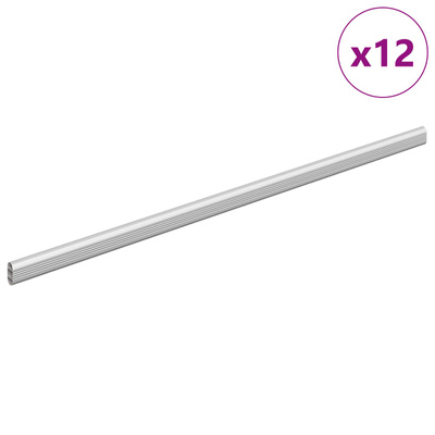 Drążek do szafy 12 pcs Srebrny 664 x 15 x 29 mm Stop Aluminium