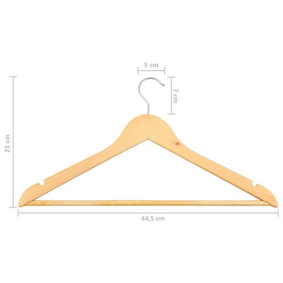 20 szt. wieszaków na ubrania, antypoślizgowe, twarde drewno