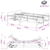 Elektro Regulowany Stelaż Łóżka Biały 150 x 200 cm Stal