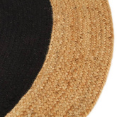 vidaXL Pleciony dywan, czarno-naturalny, 150cm, juta, bawełna, okrągły