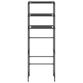 3-poziomowy regał nad toaletę, czarny, 53x28x169 cm