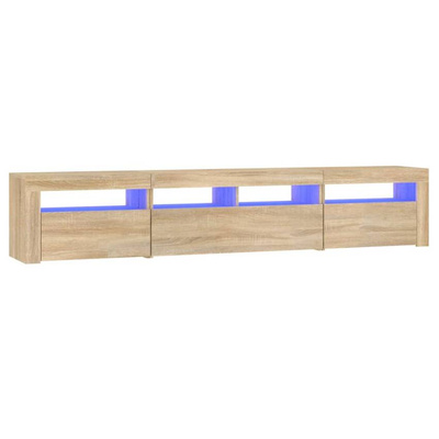 vidaXL Szafka pod TV z oświetleniem LED, dąb sonoma, 210x35x40 cm