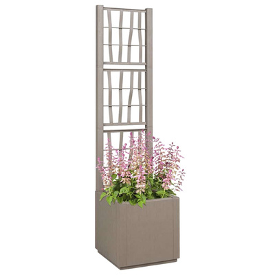 Donica ogrodowa z trellem Jasny Brąz 36 x 36 x 140 cm PP