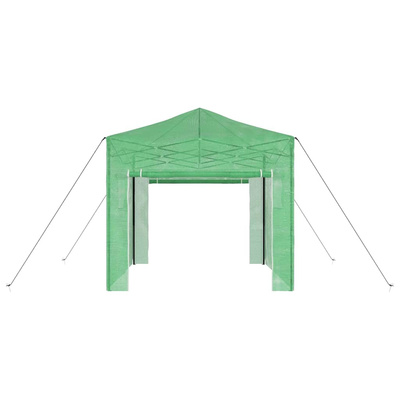 Szklarnię z rozkładaną ramą Zielony 290 x 290 x 315 cm Żelazo