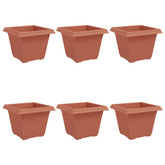Kwadratowa doniczka na kwiaty 6 pcs Czerwony ceglasty