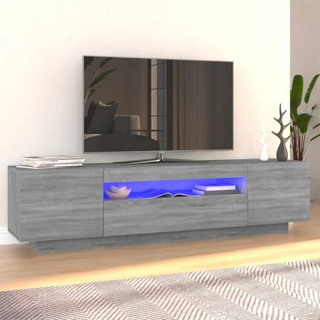vidaXL Szafka TV z oświetleniem LED, szary dąb sonoma, 160x35x40 cm