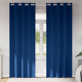 Firany blackout z kółkami 2 pcs Ciemnoniebieski 225 x 140 cm