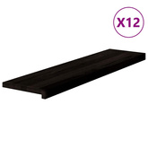 Stopnie schodowe 12 szt. brązowoczarne 100x25x2 cm lite drewno dębowe