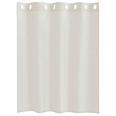 Firany Voile z zasłonami 2 pcs Kremowy 140 x 140 cm Poliester