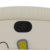 vidaXL Rozkładany fotel masujący, kremowe, sztuczna skóra