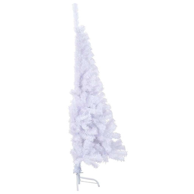 Sztuczna choinka ze stojakiem, połówka, biała, 150 cm, PVC