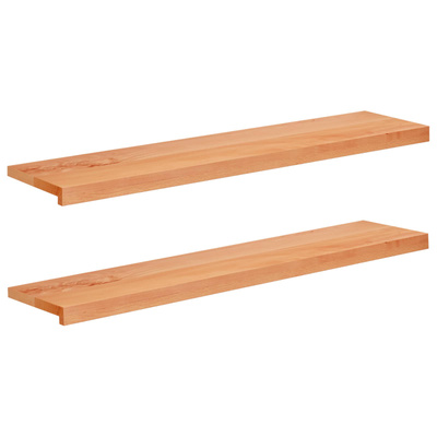 Nakładki na schody 2 szt. 120 x 30 x 2 cm Lakier Drewno bukowe