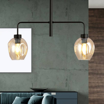 Lampa wisząca LUKKA 2 BLACK/AMBER