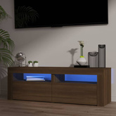 Szafka pod TV z oświetleniem LED, brązowy dąb, 120x35x40 cm vidaXL
