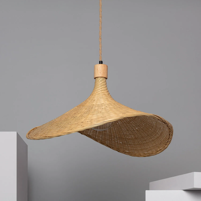 Lampa Wisząca Boho Kapelusz z Bambusa Abruzzo Isabella 40cm E27