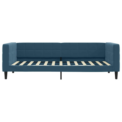 Sofa z funkcją spania, niebieska, 90x200 cm, obita aksamitem