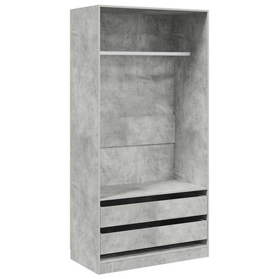 Szafa, szarość betonu, 100x50x200 cm, materiał drewnopochodny