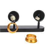 Poczwórna punktowa oprawa sufitowa typu spot OVO 4 Black Gold, listwa, IP20, 4xGU10, czarna, pierścień złoty EDO777243 EDO Solutions